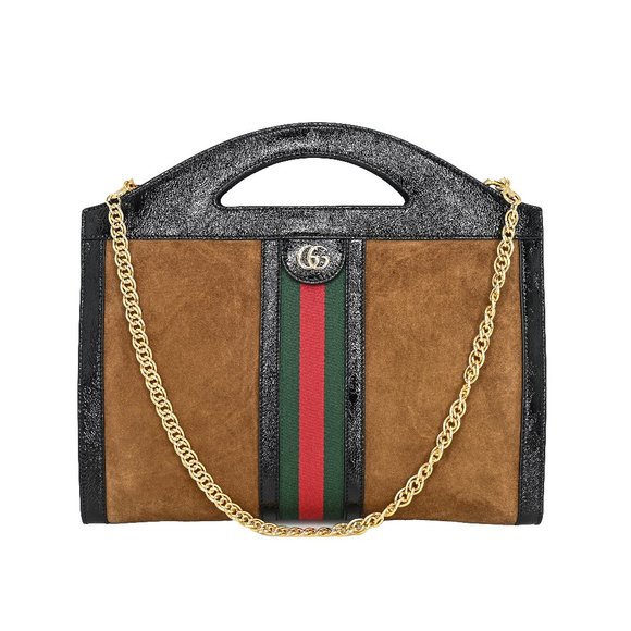 Gucci Ophidia Cut Out Suede & Leather Top Handle/ Shoulder - Picture 3 of 10